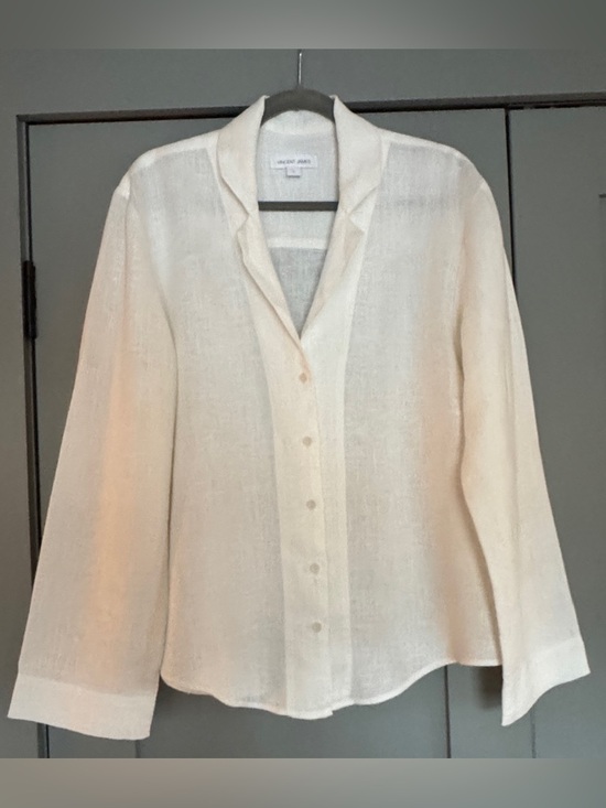 V I N C E N T J A M E S Tops - Vincent James Hutton Linen Blouse
